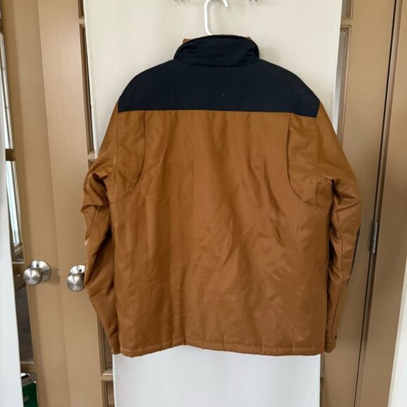 Caterpillar CAT Mens Large Tan Grey Water Resistant Jacket Workwear - Picture 6 of 6